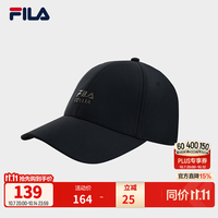斐乐 帽子男士棒球帽休闲通勤时尚运动帽遮阳帽鸭舌帽 正黑色-BK