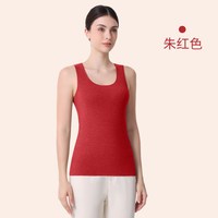 Carre Kenbt CarreKenbt本命年红色保暖背心女桑蚕丝加厚发热德绒羊毛打底内衣