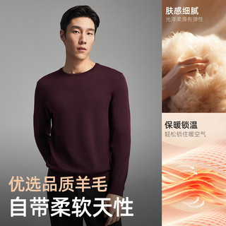雅戈尔 VYQW619964CYA 可机洗全羊毛 深灰 S 男士羊毛衫