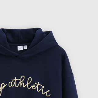 Gap 854715 Logo刺绣毛圈连帽卫衣 海军蓝 M