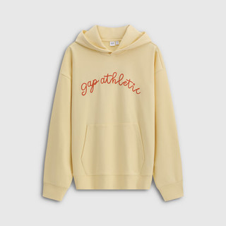 Gap 854715 Logo刺绣毛圈连帽卫衣 鹅黄色 XS