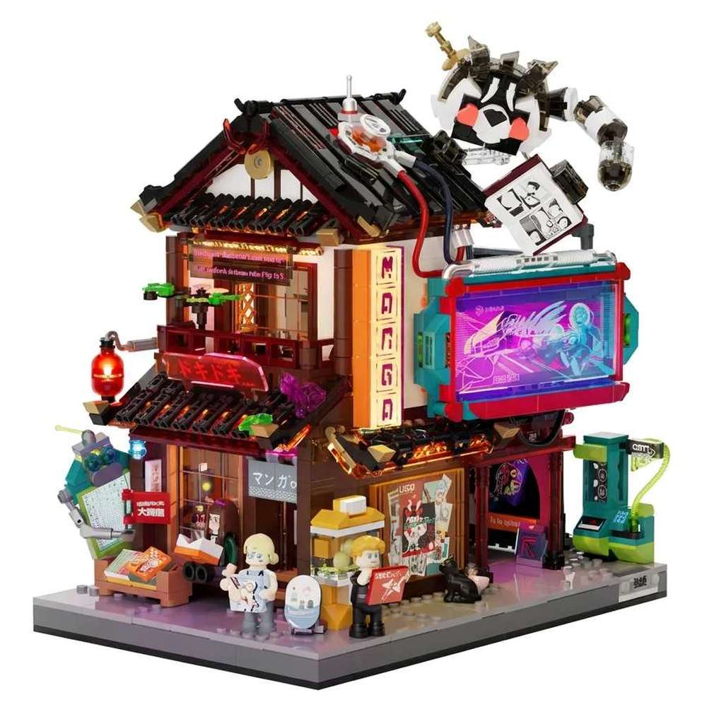 Lumibricks 灯搭 赛博朋克霓虹城系列 17015 漫画店