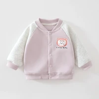 可爱卡通小熊棒球服外套婴幼儿撞色拼接开衫夹克男女宝宝春秋