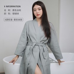 洁丽雅 浴袍男女秋冬睡袍纯棉毛巾料吸水速干酒店厚情侣新款夏浴衣