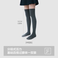 YOUKESHU 过膝袜女冬季压力显瘦腿长筒袜子防滑抗菌长筒袜