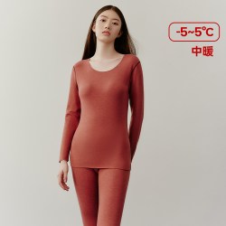 三枪 中厚保暖内衣女抗菌抗静电无痕秋衣秋裤半高领高弹保暖衣防寒