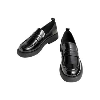 Bata 英伦牛皮乐福鞋 黑色 38 女单鞋