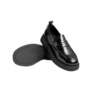 Bata 英伦牛皮乐福鞋 黑色 38 女单鞋
