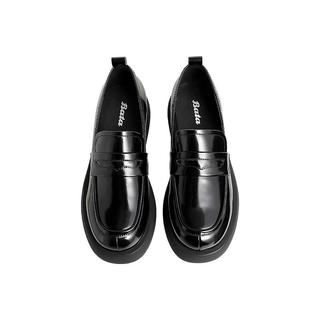 Bata 英伦牛皮乐福鞋 黑色 38 女单鞋