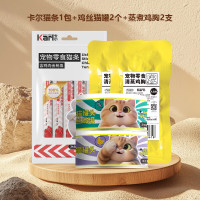 卡尔 猫咪零食猫罐头湿粮猫条棒饼干猫糖妙鲜封包 卡尔猫条15g*5支+鸡丝猫罐80g*