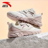 安踏 运动鞋女鞋秋季革面防泼水轻质跑步鞋减震软底休闲鞋子旅游鞋