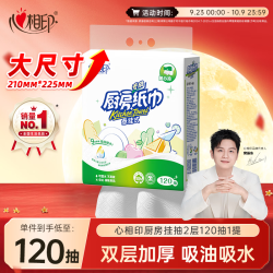 心相印 悬挂式厨房抽纸 2层*120抽*1提(225*210mm)