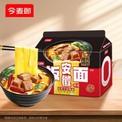 今麦郎 非油炸方便面泡面家庭速食安徽板面卤香牛肉味*4袋