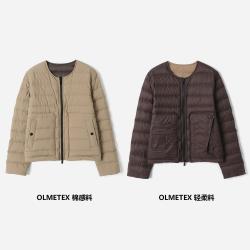 意大利Olmetex棉感/轻柔料双面穿可追溯95白鹅绒羽绒服WYR07057