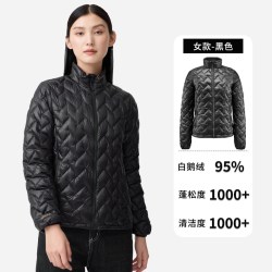 君羽 鹅绒羽绒服女短款立领超轻薄1000蓬95白鹅绒服男轻薄内搭外套