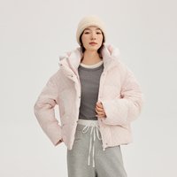 移动端：艾莱依 短款羽绒服女时尚冬季新款经典老花气质立领小个子保暖外套