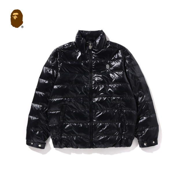 BAPE 男装秋冬猿人金属标线性迷彩亮面羽绒服144307N