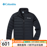 哥伦比亚 羽绒服男26秋冬户外650蓬热压防跑绒轻薄羽绒外套WE9860 黑色 XL