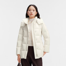 波司登 2026新款鹅绒羽绒服女士中长款冬季可拆卸帽显瘦