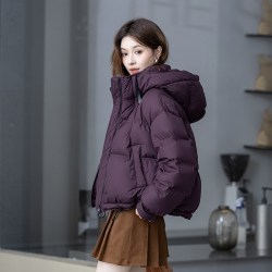 迈萌26冬季短款宽松街头风立领羽绒服女亮面休闲保暖宽松时尚外套