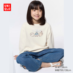 优衣库 童装女童CHIIKAWA UT卫衣/长袖/运动衫487272 01 乳白色 140