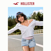 HOLLISTER 美式水洗低腰直筒牛仔短裤