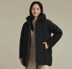 波司登 90绒连帽短款 女士羽绒服  165/88A 黑色