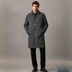 BURBERRY 男式轻便型纯色单排扣中长风衣