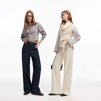 ONLY 2026秋季新款简约舒适磨毛宽松高腰显瘦直筒裤长裤牛仔裤女