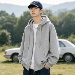 真维斯 Z+ 美式连帽卫衣外套男秋冬男款高级感cleanfit青少年上衣男
