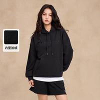 Champion 丁禹兮同款秋季加绒保连帽卫衣女套头刺绣休闲