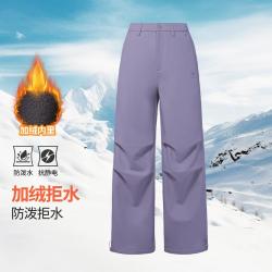 骆驼 软壳裤百搭伞兵裤女加绒抗静电登山裤户外防风工装裤