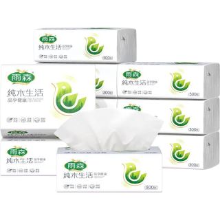 雨森 纯原生木浆抽纸 5层 300张*30包 整箱装
