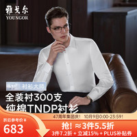 雅戈尔 长袖衬衫男全棉高支高密DP装衬免烫商务正装易打理 白色VLTP119675BJA 37 （165/80A）