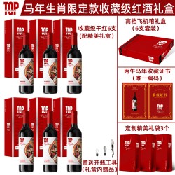 堂顿酒庄 酒庄自营|马年收藏级干红葡萄酒TOP级卡盒袋送礼盒装红酒c