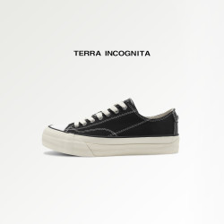 TERRAINCOGNITA 紫标牛皮拼接低帮帆布鞋 黑色 43