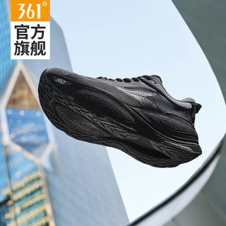 361° 爆沫6男鞋运动鞋2026夏季新款网面透气减震跑步鞋轻便防滑慢跑鞋 曜石黑/黑炭灰 44