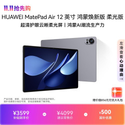 华为 MatePad Air 2025款 柔光版 12.0英寸 HarmonyOS平板电脑 (2800*1840、12GB、256GB、WiFi版、烟云灰)