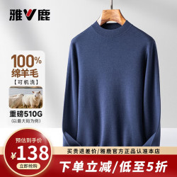 雅鹿 重磅510G 100%绵羊毛澳洲羊毛针织衫（门店有售）