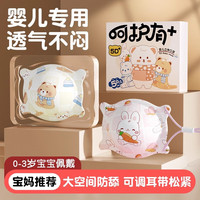 万宝绿 婴儿口罩0-6-12个月新生幼儿  10片 5D立体透气丨可调耳绳