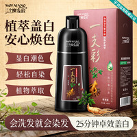 三个魔发匠 泡泡染发剂植物染发剂染发膏无刺激不伤发遮白发男女可用漂发剂  400ml*1瓶 植物彩染