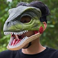 成奇隆 迅猛龙恐龙头面具仿真头套迅猛龙头套嘴巴张开逼真侏罗纪恐玩具