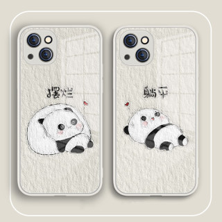 适用于苹果/华为/小米/oppo/vivo可爱摆烂熊猫网红爆款情侣手机壳