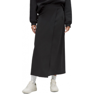 lululemon Daydrift 女士高腰长款半身裙 黑色 M LW8AOHS