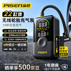 品胜 车载充气泵汽车轮胎打气泵电动充气泵无线充气宝测胎压小米理想I9