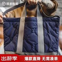 马登 工装美式M65大容量内胆托特包电脑包通勤单肩包百搭手提包男 藏青色 均码