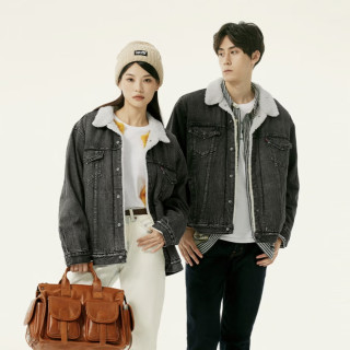Levi's 男女同款翻领美式复古时尚灯芯绒休闲外套