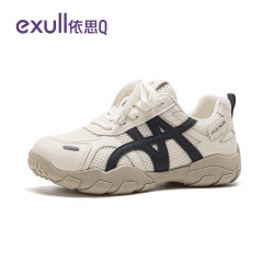 依思Q 依思 Q（exull）网面运动鞋女款2026新款秋季透气通勤厚底老爹鞋