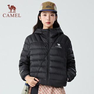 骆驼 抗静电轻薄连帽女士羽绒服
