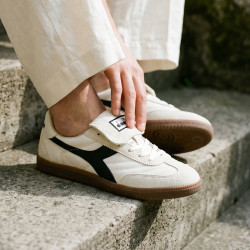diadora 男女复古翻盖鞋舌低帮运动休闲鞋板鞋Saunter FC 暖白/锆石黑N1266